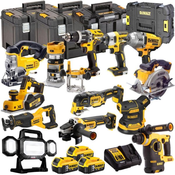 DEWALT 18V 13-Piece Power Tool Combo Kit with 3 x 5.0Ah Batteries (T4TKIT-487)