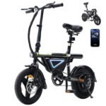 Finbike E-Bike Klapprad 14 Zoll, Elektrofahrrad mit 36V 12Ah Akku für Herren & Damen, 50KM Reichweite, 250W Motor, APP-Steuerung, Faltbares City Bike mit LED-Licht, Leicht & Kompakt für Pendler
